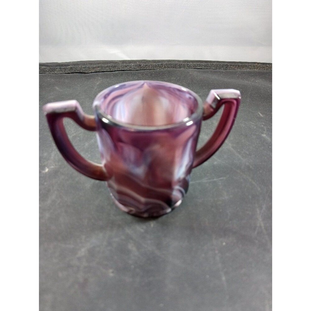 Vintage Imperial Glass Colonial Purple Slag Colonial 2-Handled Toothpick Holder